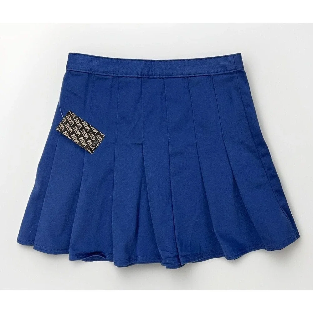 NWT Vans Sunset Pleated Try Navy Cotton Retro Punk‎ Skate Skirt / Women's 29